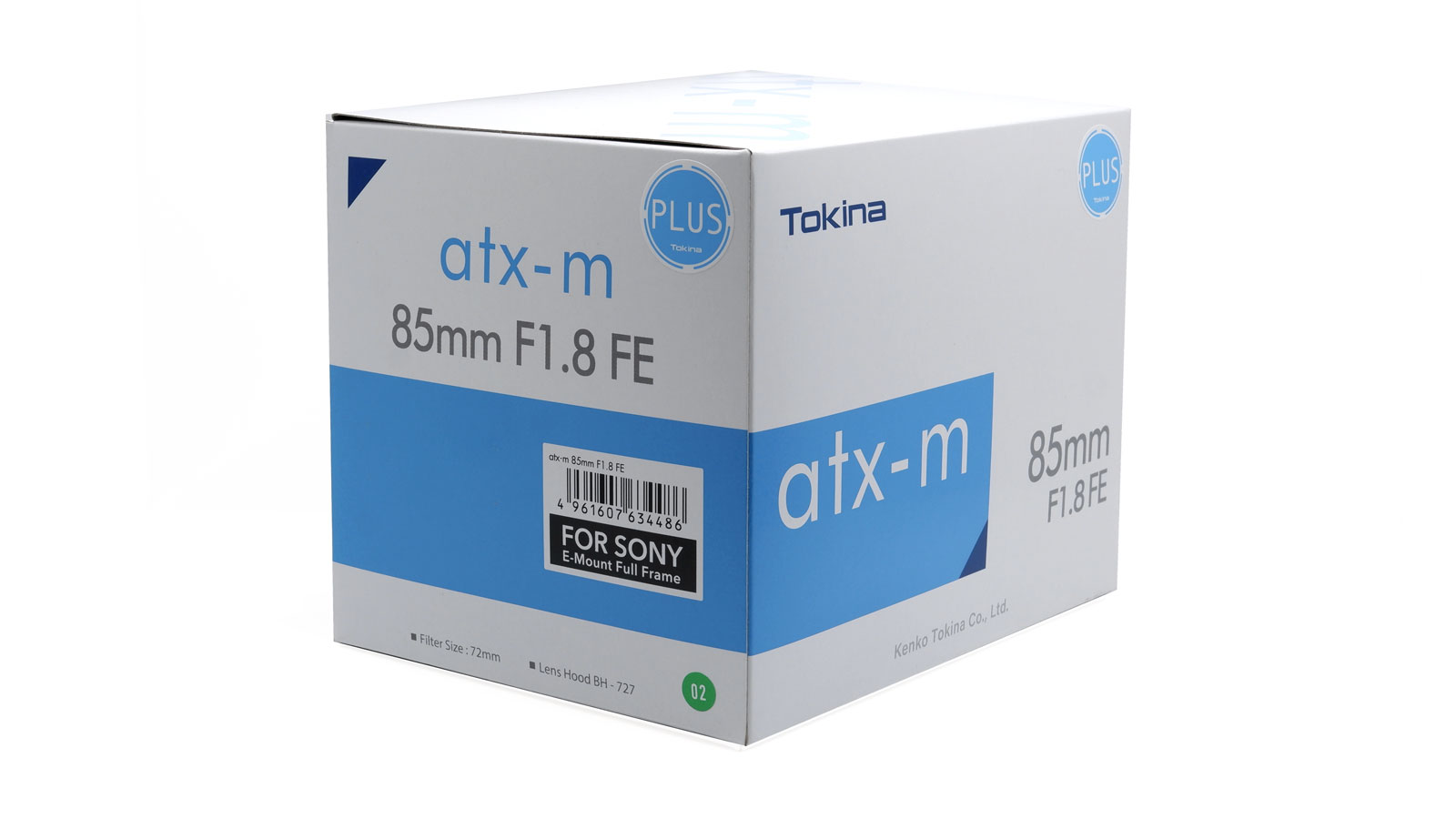 Tokina atx-m series package with "PLUS" seal.