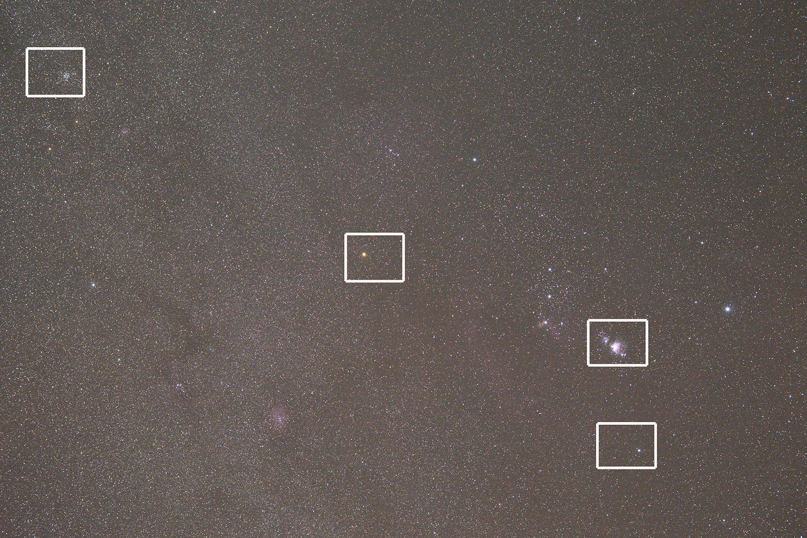 Table below shows 100% crops of different apertures at the center, far left corner, right corner and Orion nebula at right part of the images.